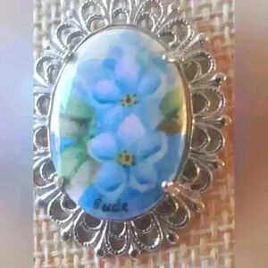 Handpainted porcelain  necklace